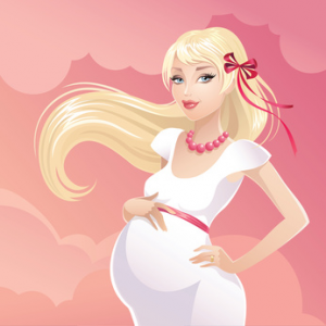 Cartoon Image of a Pregnant Person